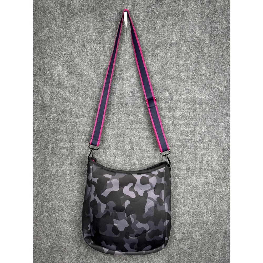 Parker Hyde Camo‎ Neoprene Crossbody Bag Pink Stripe Adjustable Strap - Picture 9 of 15